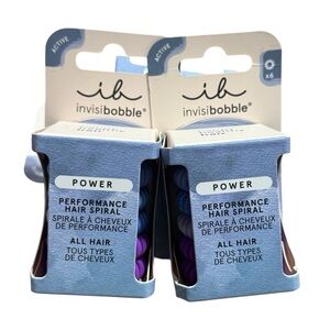 Invisibobble Power Performance Hair Spirals Lot Of 2 Packs Gym Jelly Print NWT